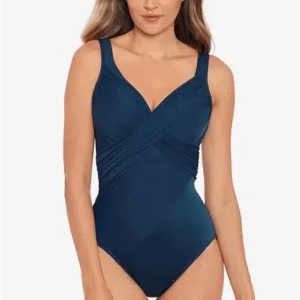 Miraclesuit Rock Solid Revele One Piece Swimsuit Nova Green Size 10 NWT